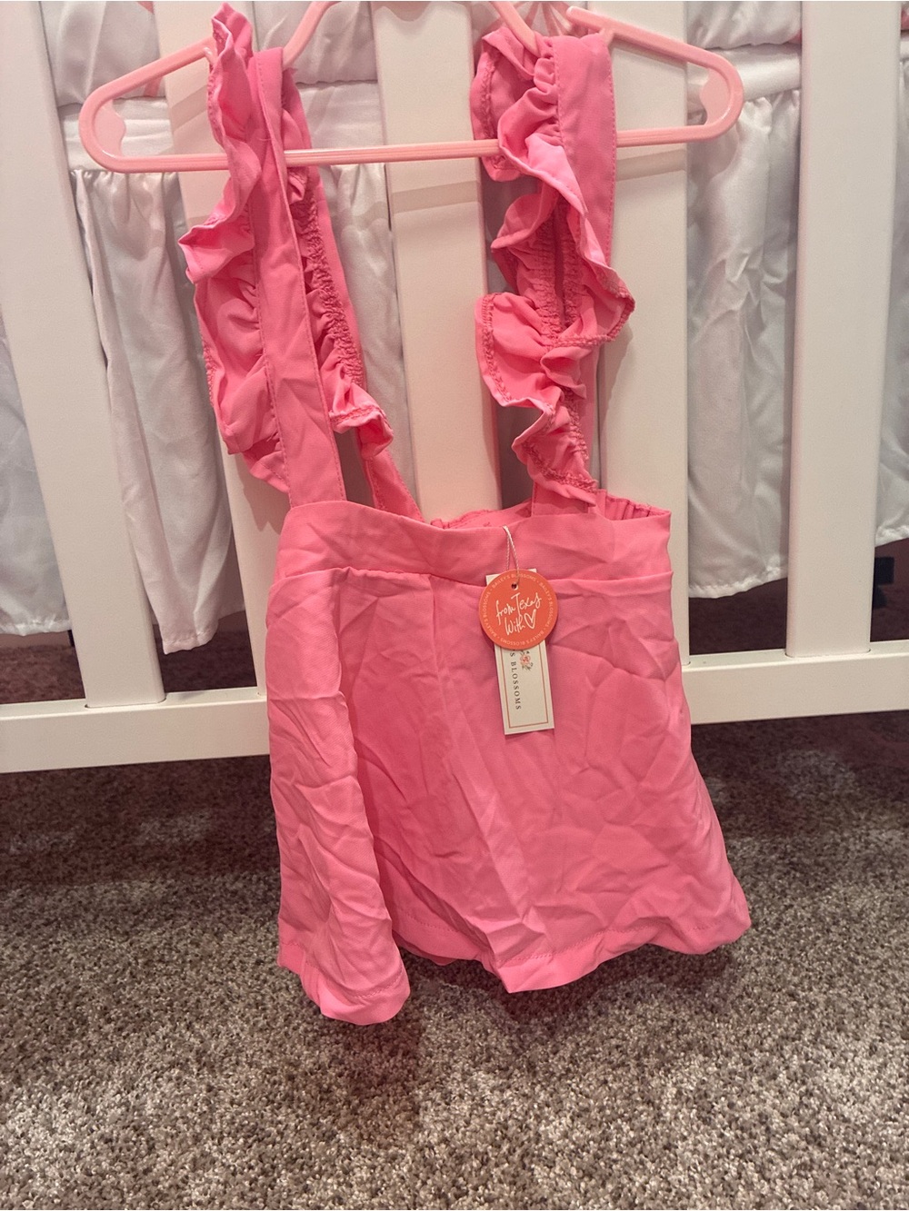 Pink Ruffle-Strap Girls' Bottoms - Kids